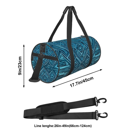 Abstract Blue Cylindrical Sports Bag