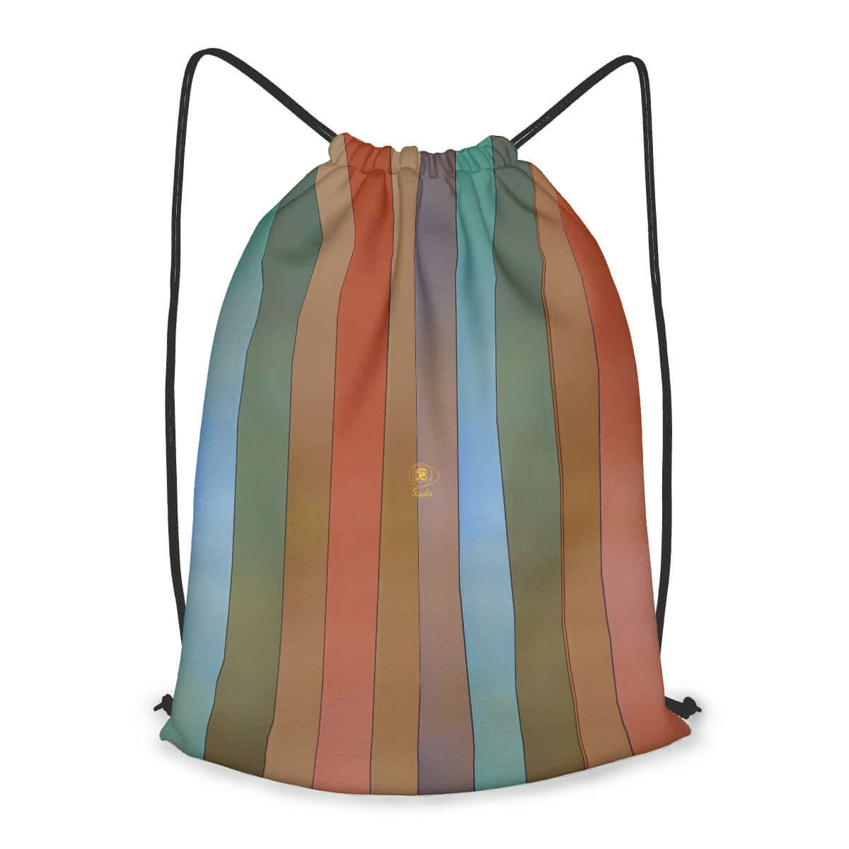 Sac à dos à cordon avec motif rayé multicolore