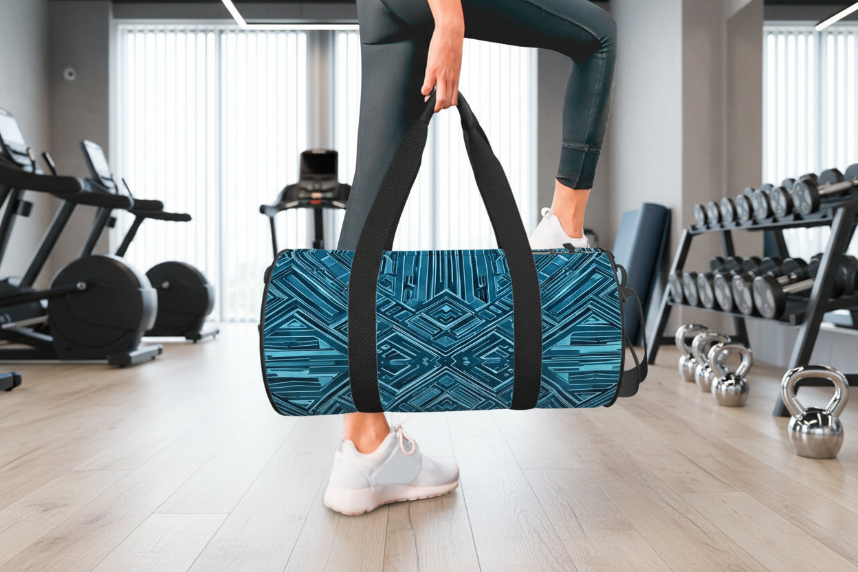 Abstract Blue Cylindrical Sports Bag