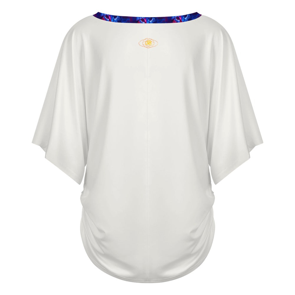 V-Neck Cat Print T-Shirt