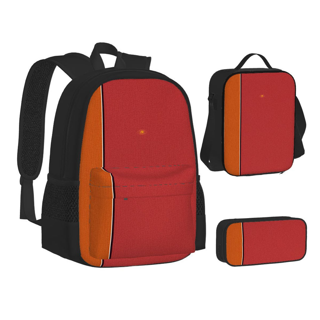 Set of 3 Fire & Embers Bags – Oxford Backpack, Insulated Lunch Bag & Pencil Case