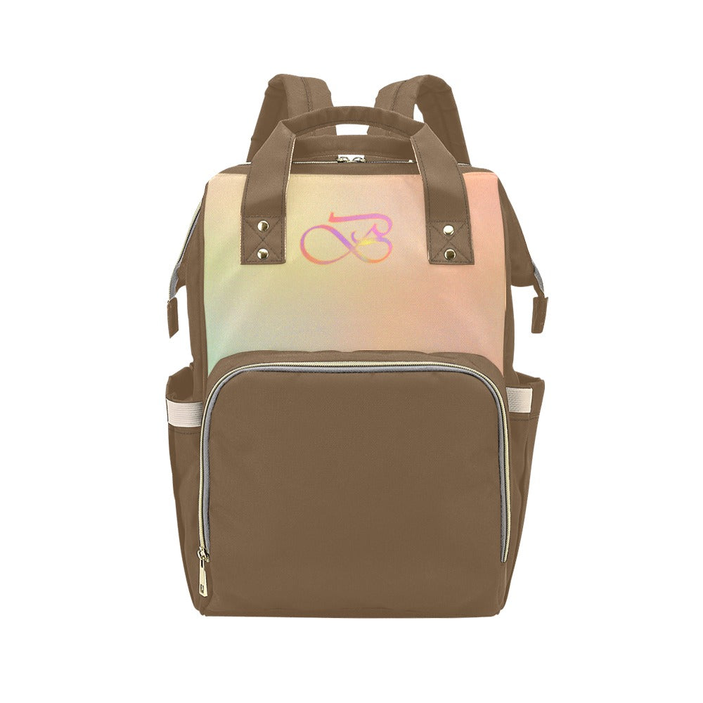 Sac à dos multiusage marron motif clair pastels Bagaléa 