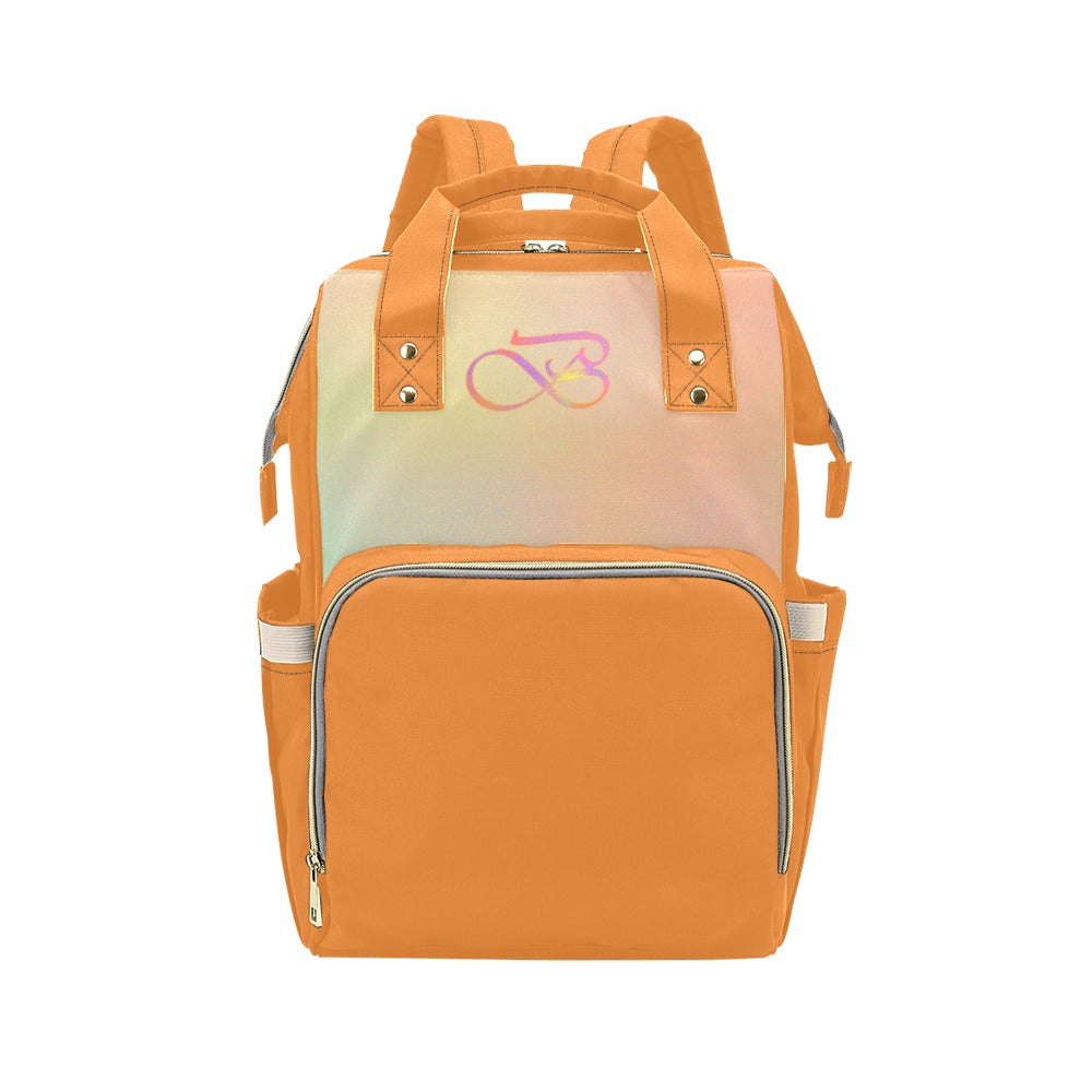 Sac à dos multiusage orange motif clair pastels tout en un