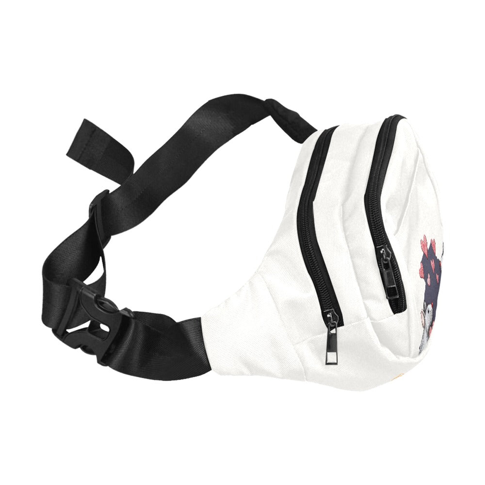 Sac banane motif rats en nylon léger avec sangle réglable – vue de face
