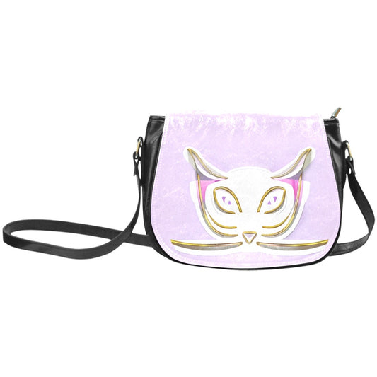 Sac bandouliere chat irise rose