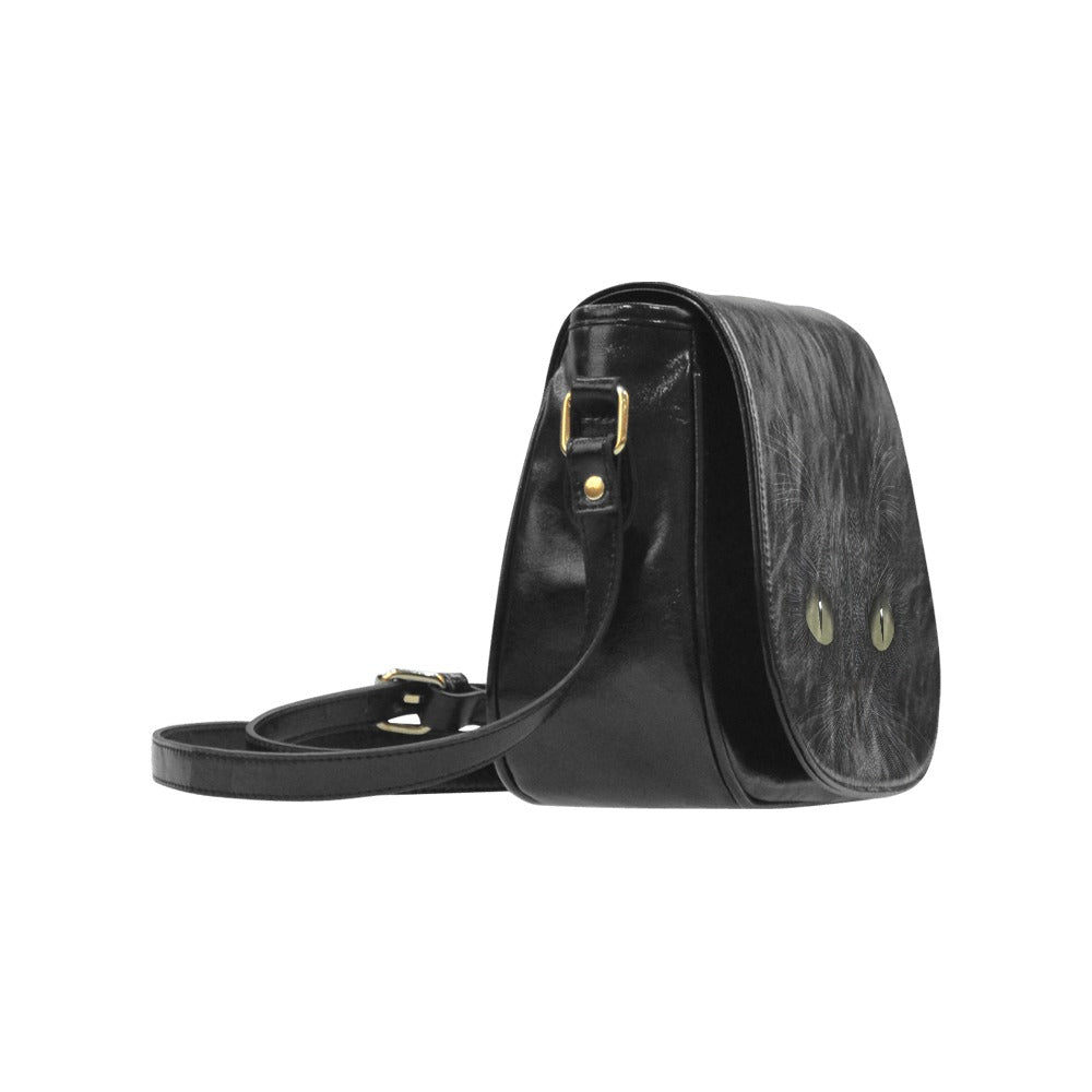 Sac besace motif chat noir