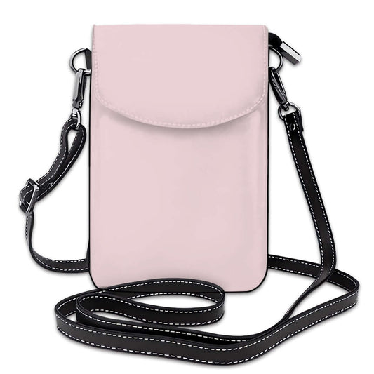 Sac À Main À Bandoulière Pour Téléphone Cellulaire Coloré en cuir PU, design tendance et chic, couleur rose clair.
