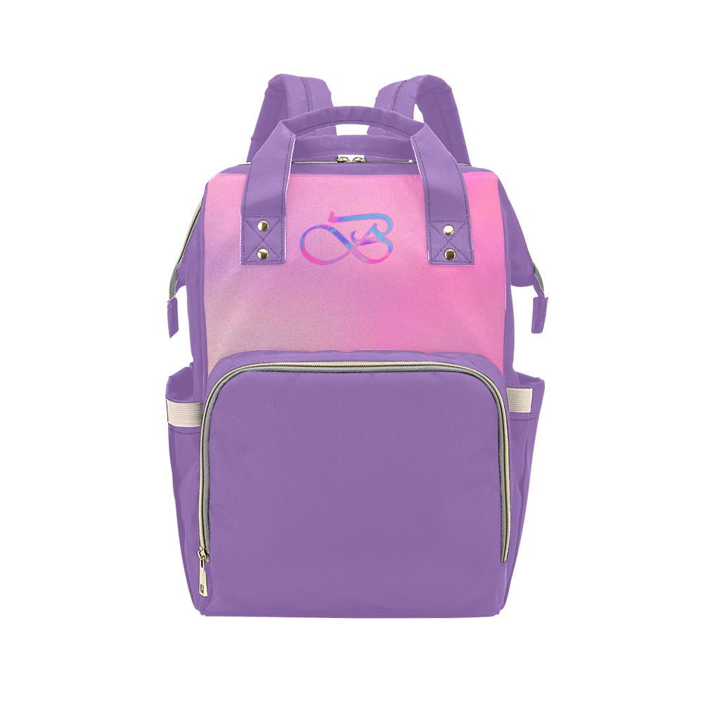 Sac à dos multiusage mauve motif rose Bagaléa multifonctions