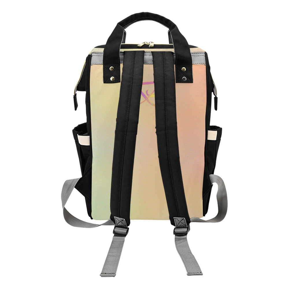 Sac à dos multiusage noir motif clair pastels Bagaléa