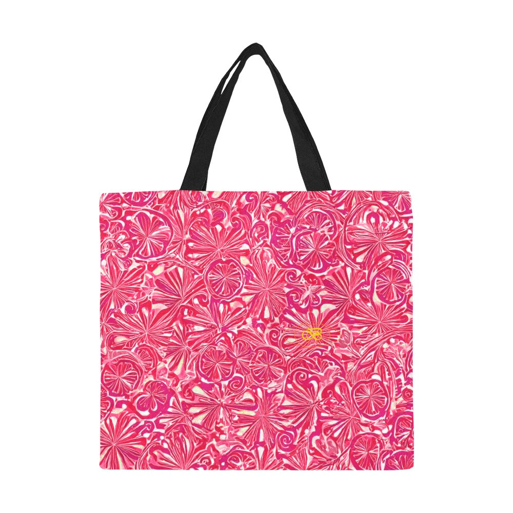 Sac fourre-tout en toile imprimée  de grande capacité motif nénuphars roses Bagaléa