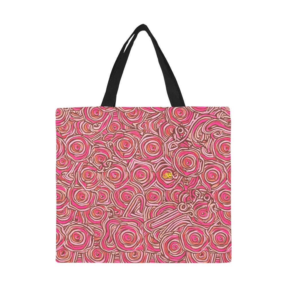 Sac fourre-tout en toile imprimée de grande capacité motifs roses psyché Bagaléa