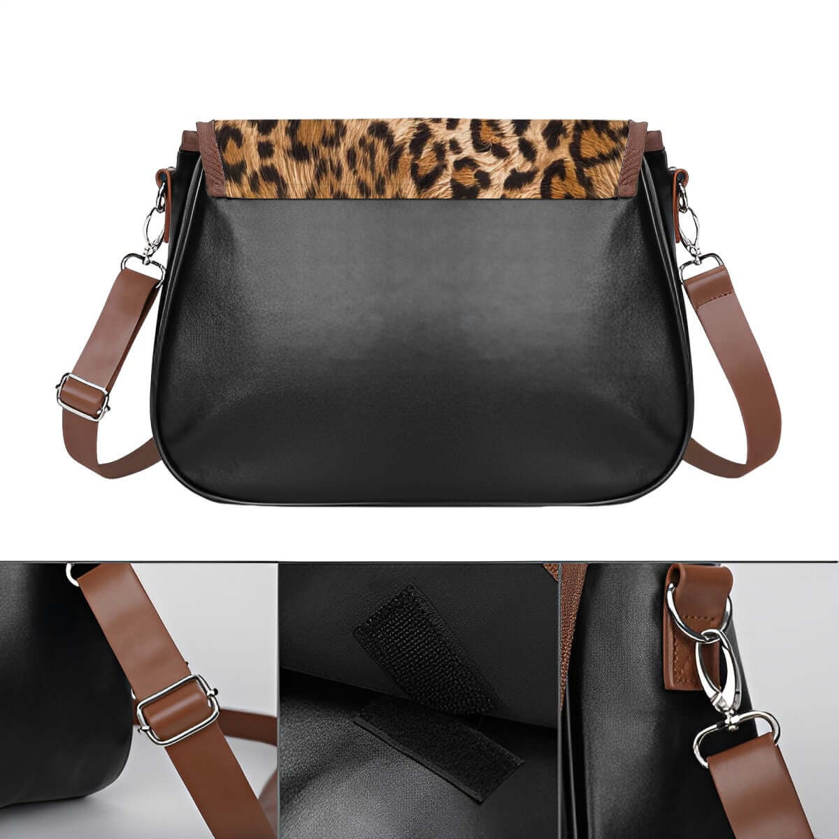Sac En Cuir Motif Imprimé Léopard - #SacÀBandoulière #CuirPU #Mode2025 #AccessoiresDeMode #StyleÉlégant #SacTendance #FashionAddict #LookChic #SacLéo - Bagaléa