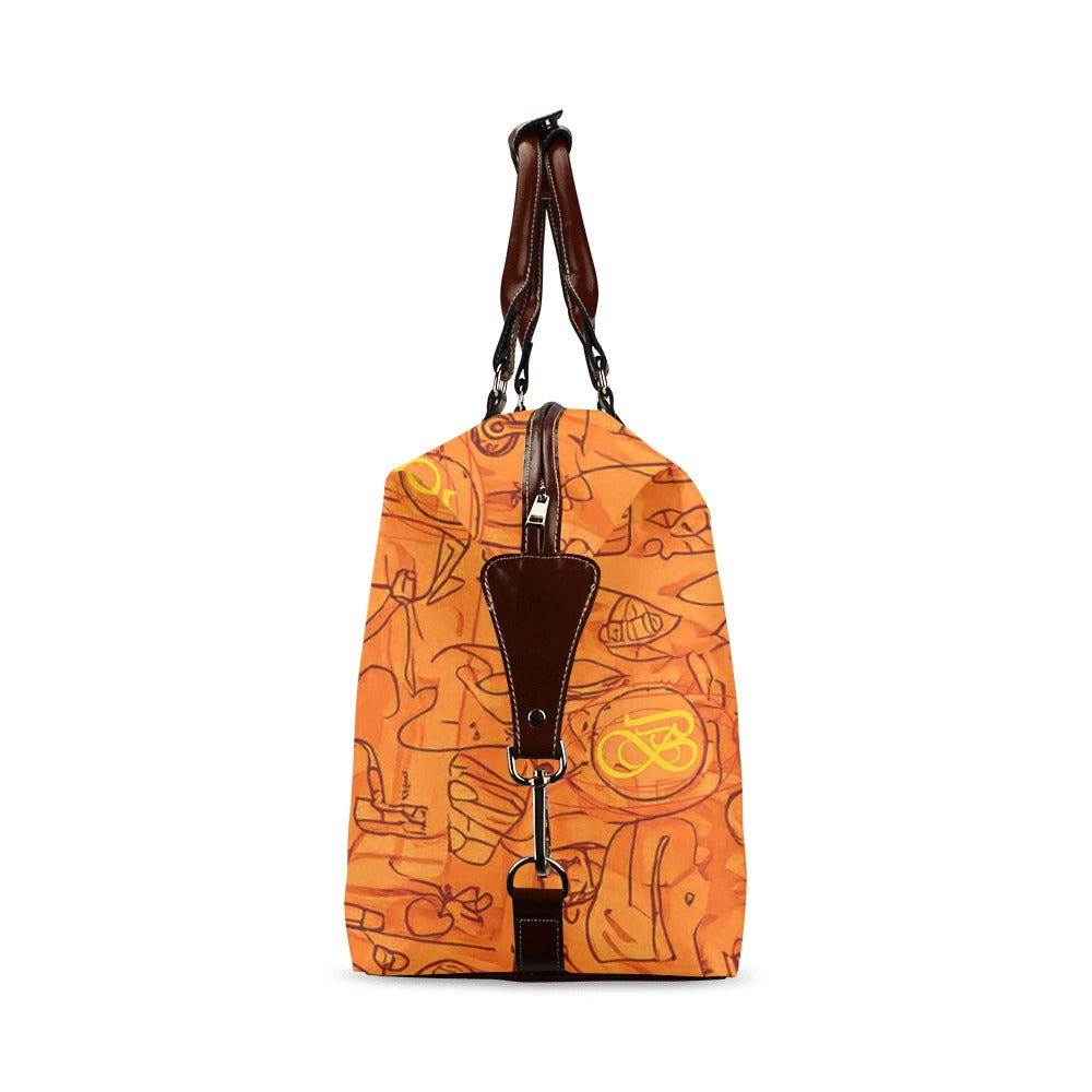 Sac motifs orange marron Bagaléa