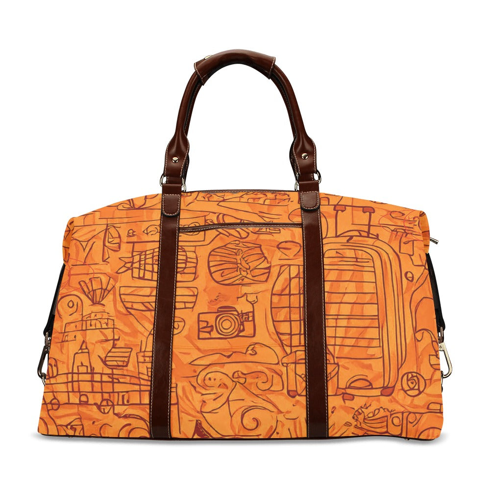 Sac motifs orange marron Bagaléa