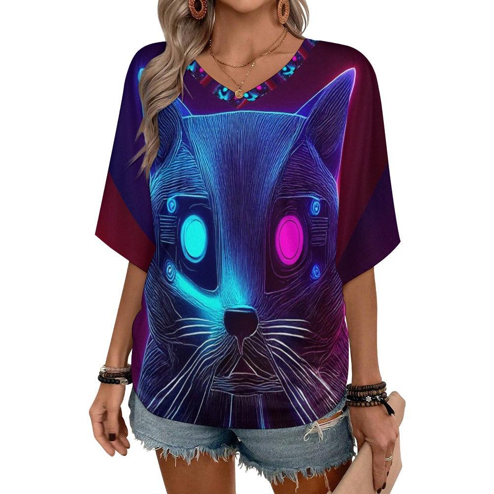 T-Shirt Manche Courtes Col V ChaBot