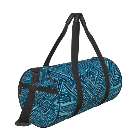 Abstract Blue Cylindrical Sports Bag