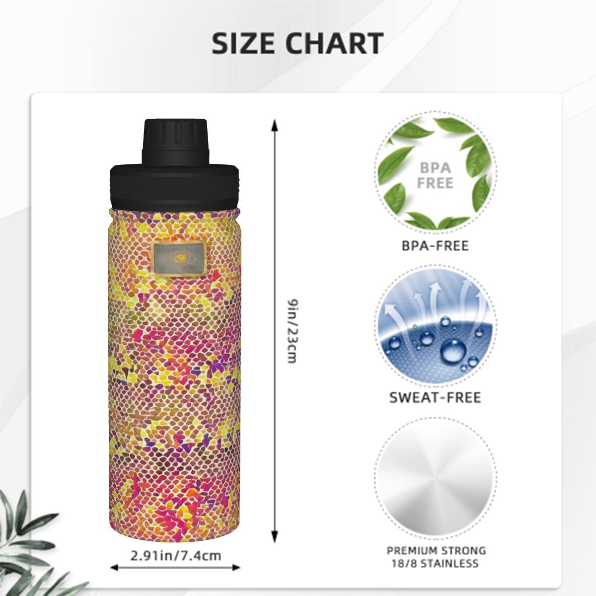 Sports bottle 530 ml – Double wall stainless steel | Bagaléa