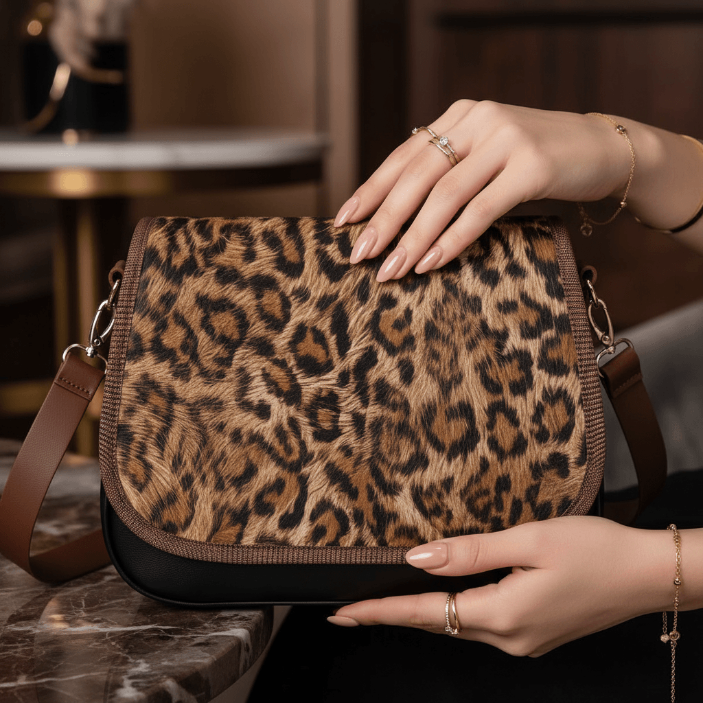 Sac En Cuir Motif Imprimé Léopard - #SacÀBandoulière #CuirPU #Mode2025 #AccessoiresDeMode #StyleÉlégant #SacTendance #FashionAddict #LookChic #SacLéo - Bagaléa