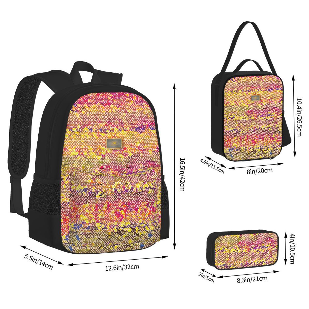 3-piece backpack, lunch bag & pencil case set – Splash Soleil | Bagaléa