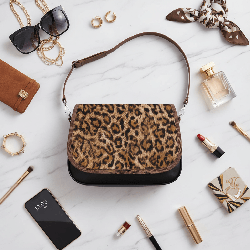 Sac En Cuir Motif Imprimé Léopard - #SacÀBandoulière #CuirPU #Mode2025 #AccessoiresDeMode #StyleÉlégant #SacTendance #FashionAddict #LookChic #SacLéo - Bagaléa
