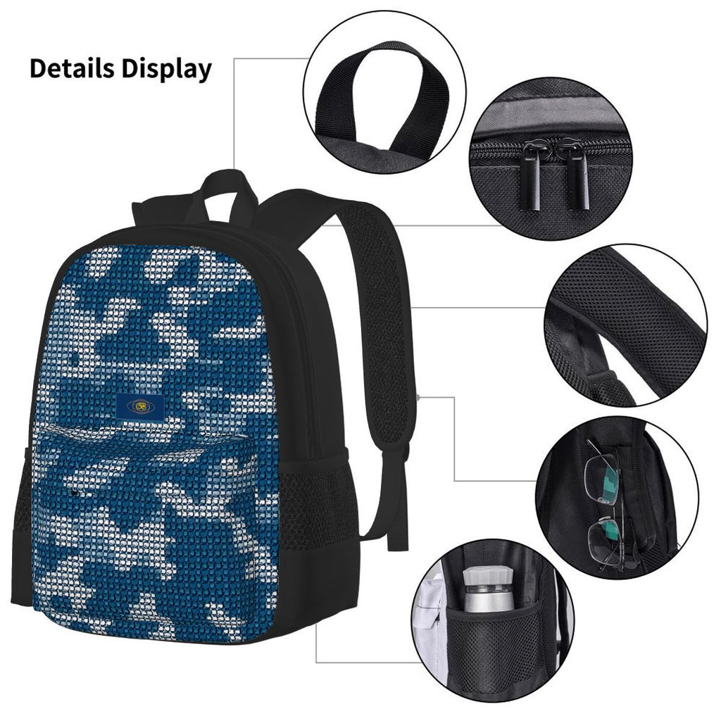 3-piece Ocean Camo Set – Oxford backpack, insulated lunch bag & pencil case