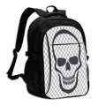 Sac à Dos Oxford avec Port USB et Motif Tête de Mort- Bagaléa