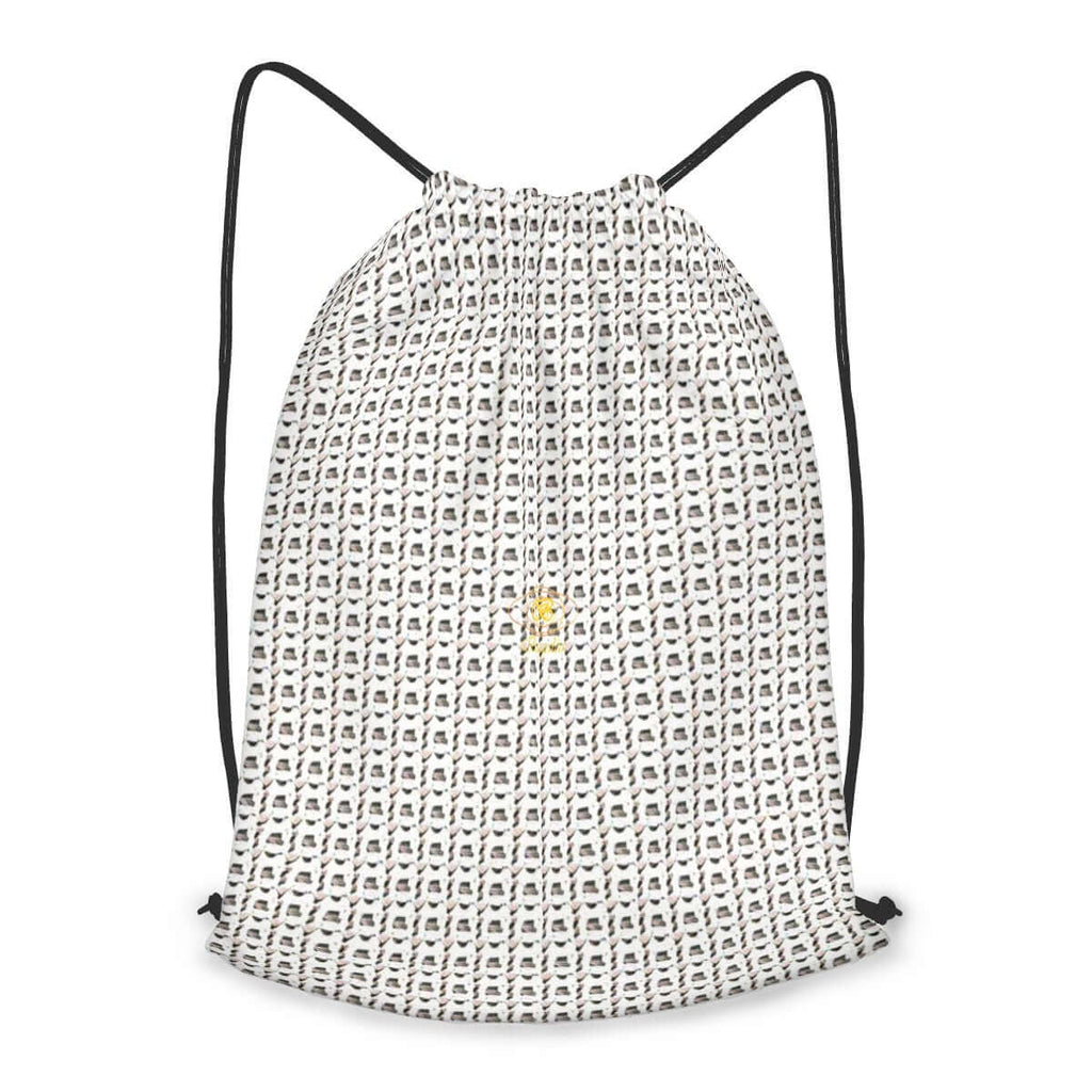 Sac à dos avec imprimé motif crochet, alliant style artisanal et praticité.
