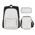 3-Piece White Canvas Bag Set – Oxford Backpack, Insulated Lunch Bag & Pencil Case