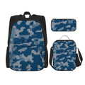 3-piece Ocean Camo Set – Oxford backpack, insulated lunch bag & pencil case