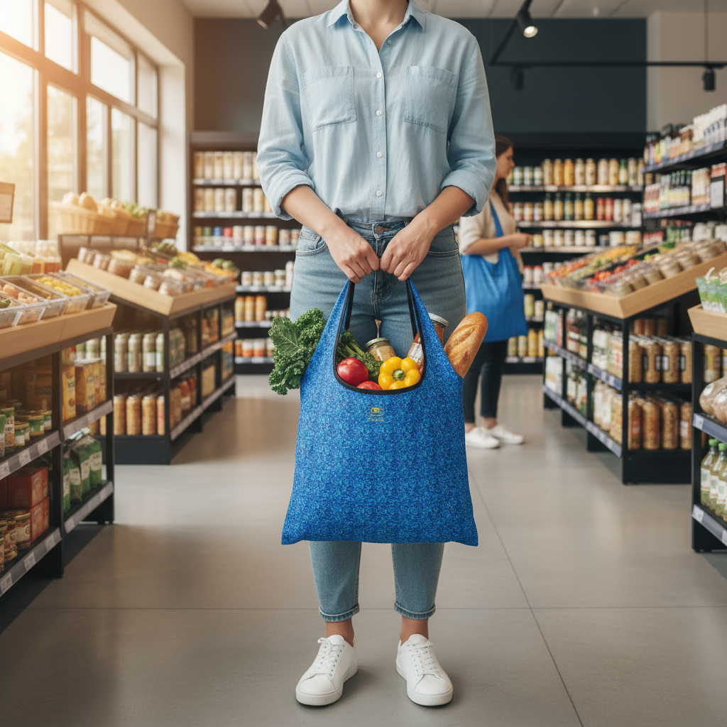 sac epicerie bleu