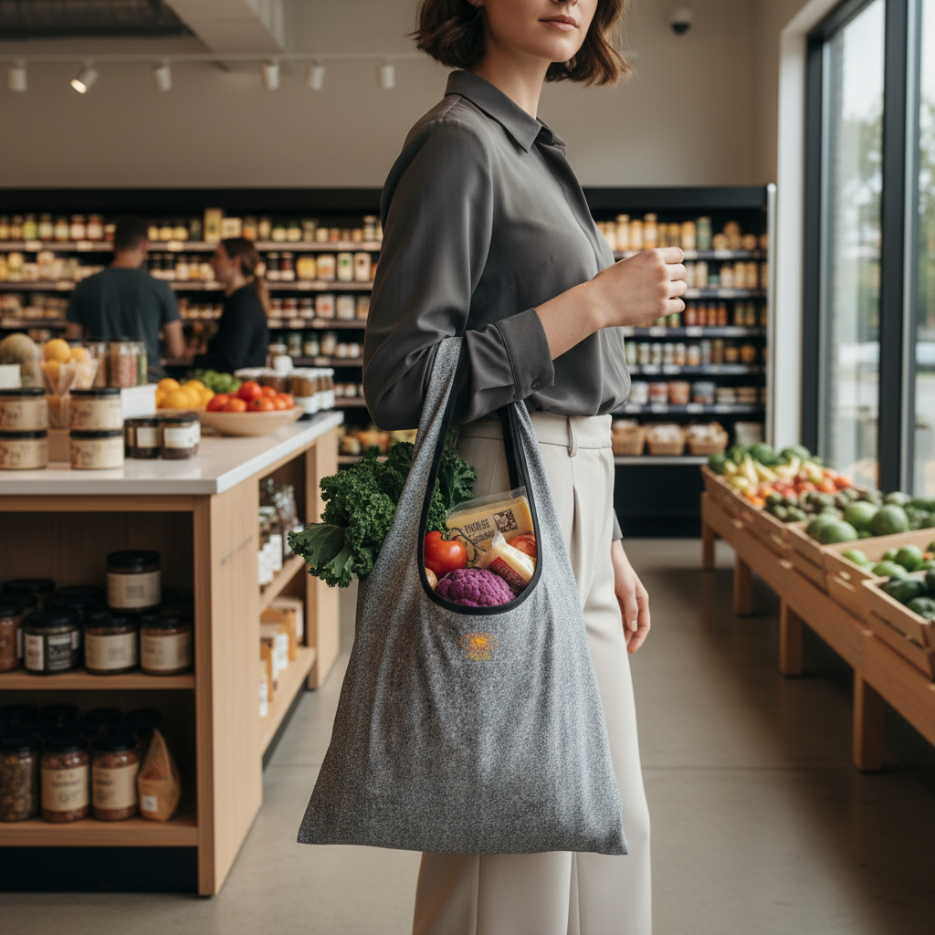 sac epicerie gris