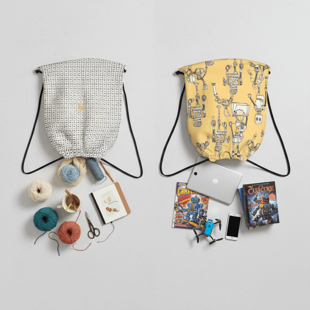 Sac à dos cordon enfant motif robot – léger imperméable école sport | Bagaléa