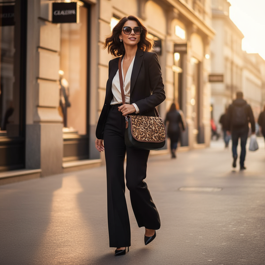 Scène dynamique sac léopard