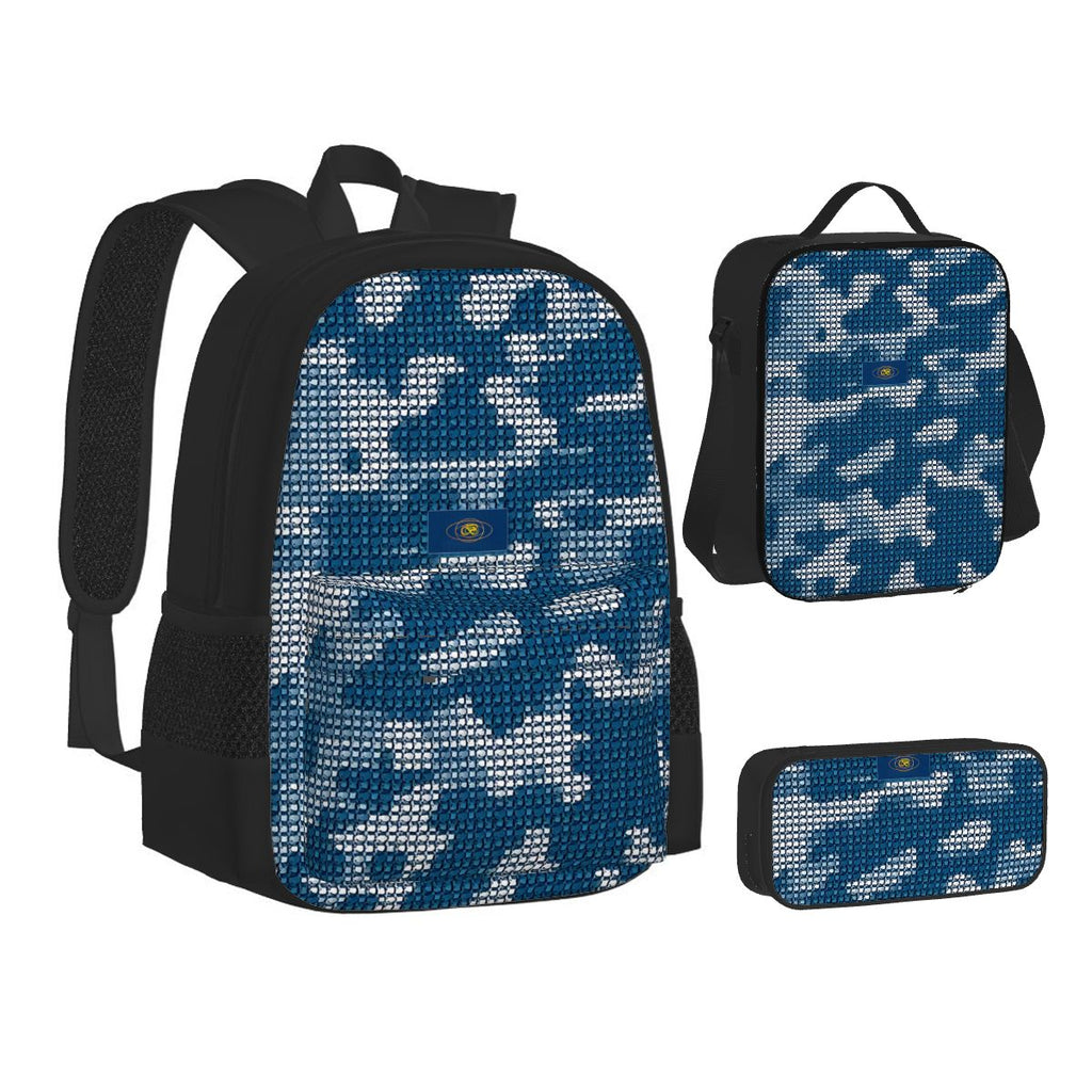 3-piece Ocean Camo Set – Oxford backpack, insulated lunch bag & pencil case